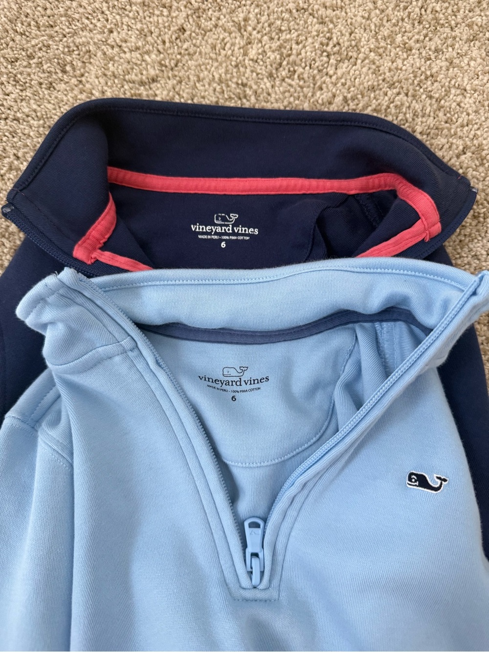 Bundle of Two Vineyard Vines Kids Saltwater Quarter Zip Pullover Size 6 - Picture 3 of 3